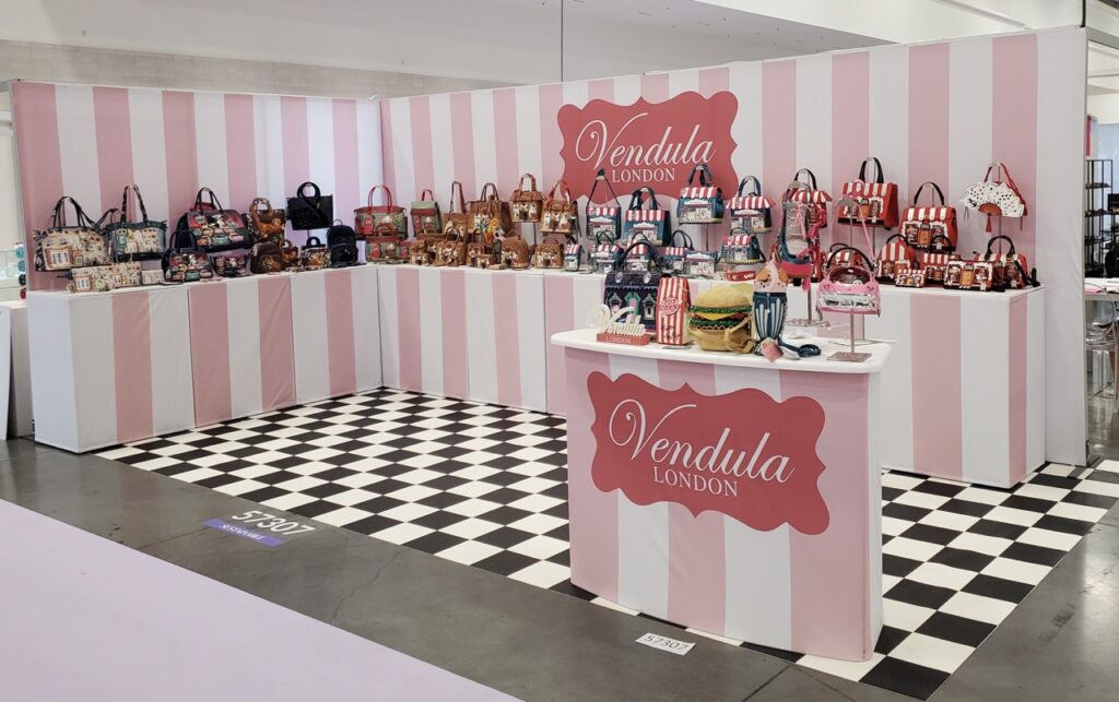 Vendula custom trade show booth with themed storefront graphics
