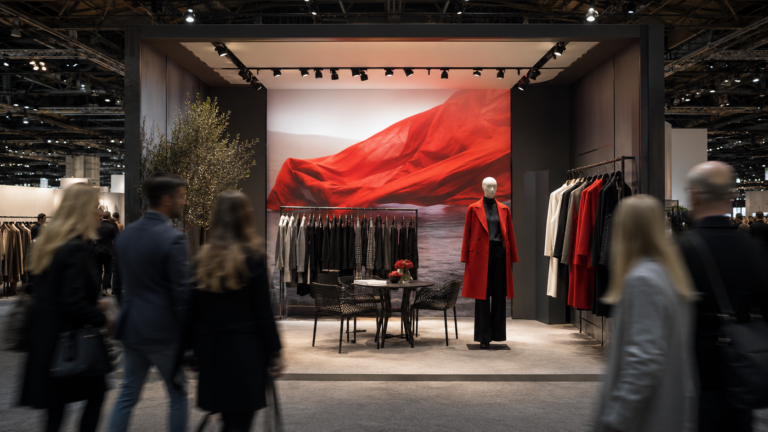 Fashion showroom booth at trade show