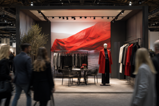 Fashion showroom booth at trade show